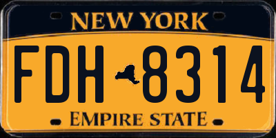 NY license plate FDH8314