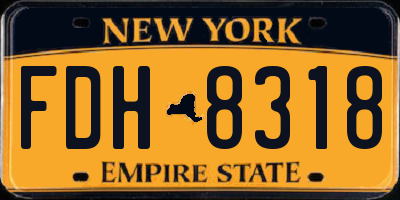NY license plate FDH8318