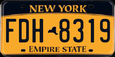 NY license plate FDH8319