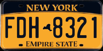 NY license plate FDH8321