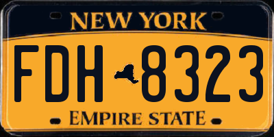 NY license plate FDH8323