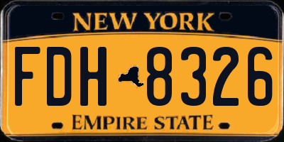 NY license plate FDH8326