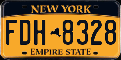 NY license plate FDH8328