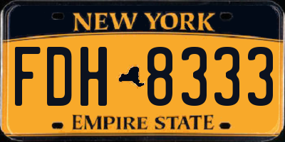 NY license plate FDH8333