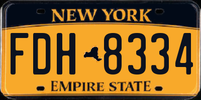 NY license plate FDH8334