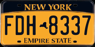 NY license plate FDH8337