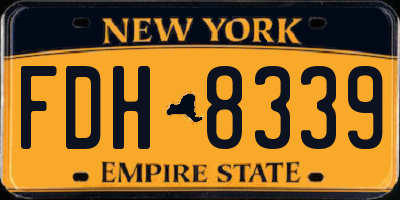 NY license plate FDH8339