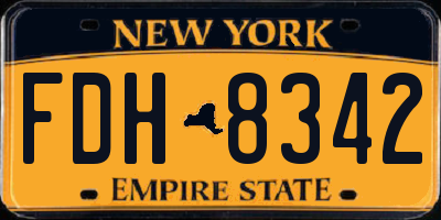 NY license plate FDH8342