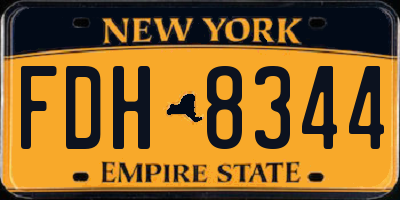NY license plate FDH8344