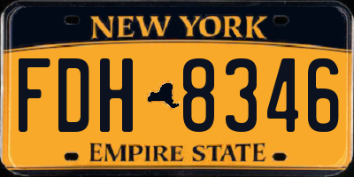 NY license plate FDH8346