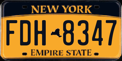 NY license plate FDH8347