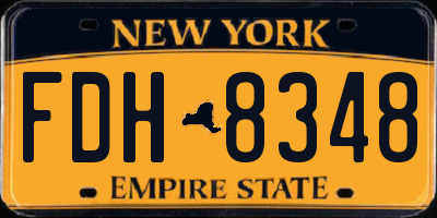 NY license plate FDH8348