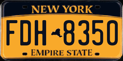 NY license plate FDH8350