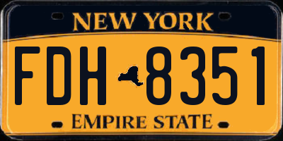 NY license plate FDH8351