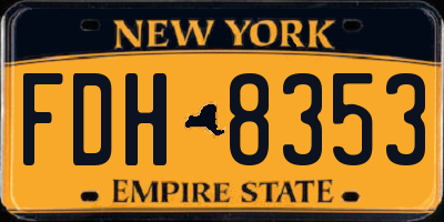NY license plate FDH8353