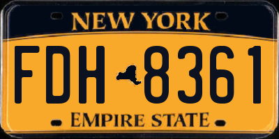 NY license plate FDH8361