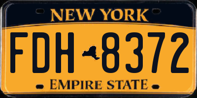NY license plate FDH8372