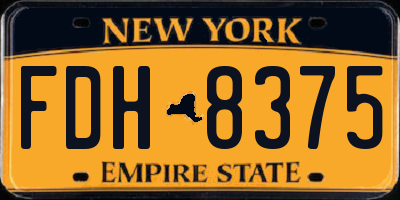 NY license plate FDH8375