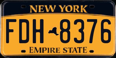 NY license plate FDH8376