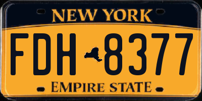 NY license plate FDH8377