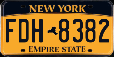 NY license plate FDH8382