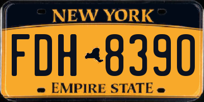 NY license plate FDH8390