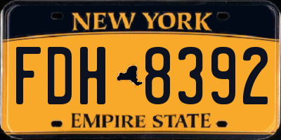 NY license plate FDH8392