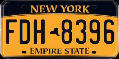 NY license plate FDH8396