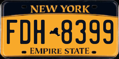 NY license plate FDH8399