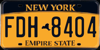 NY license plate FDH8404