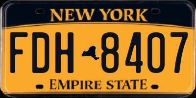 NY license plate FDH8407