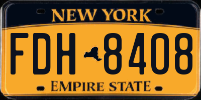 NY license plate FDH8408