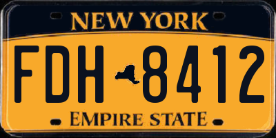 NY license plate FDH8412