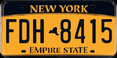 NY license plate FDH8415