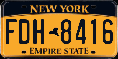 NY license plate FDH8416