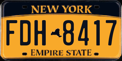NY license plate FDH8417
