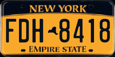 NY license plate FDH8418