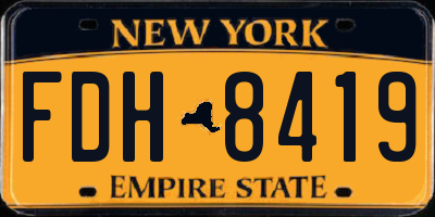 NY license plate FDH8419