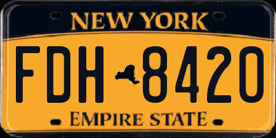 NY license plate FDH8420