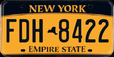 NY license plate FDH8422