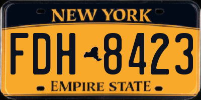NY license plate FDH8423