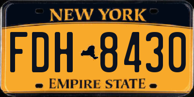 NY license plate FDH8430