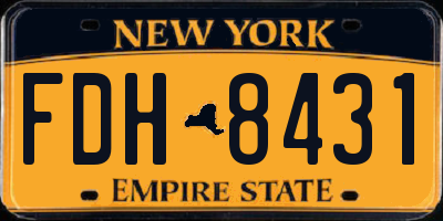 NY license plate FDH8431