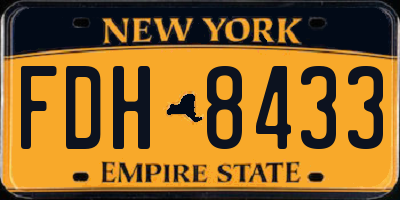 NY license plate FDH8433