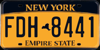NY license plate FDH8441