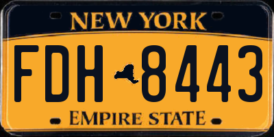 NY license plate FDH8443