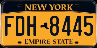 NY license plate FDH8445