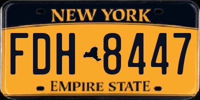 NY license plate FDH8447
