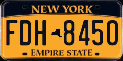 NY license plate FDH8450