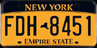 NY license plate FDH8451